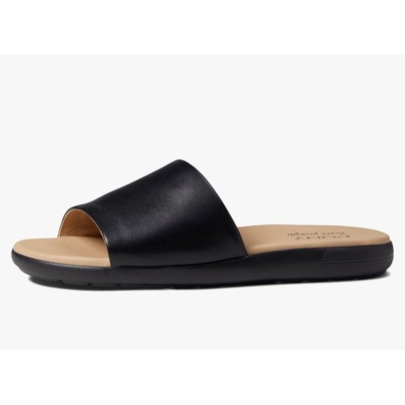 Marc Joseph New York Women's Elisabeth Leather Flat Slide Sandals 8.5 - Picture 1 of 5